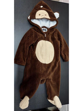 Toddler MONKEY Costume Hoodie BY MUDPIE Brown Jumper O TO 6 MONTHS Coverall CUTE